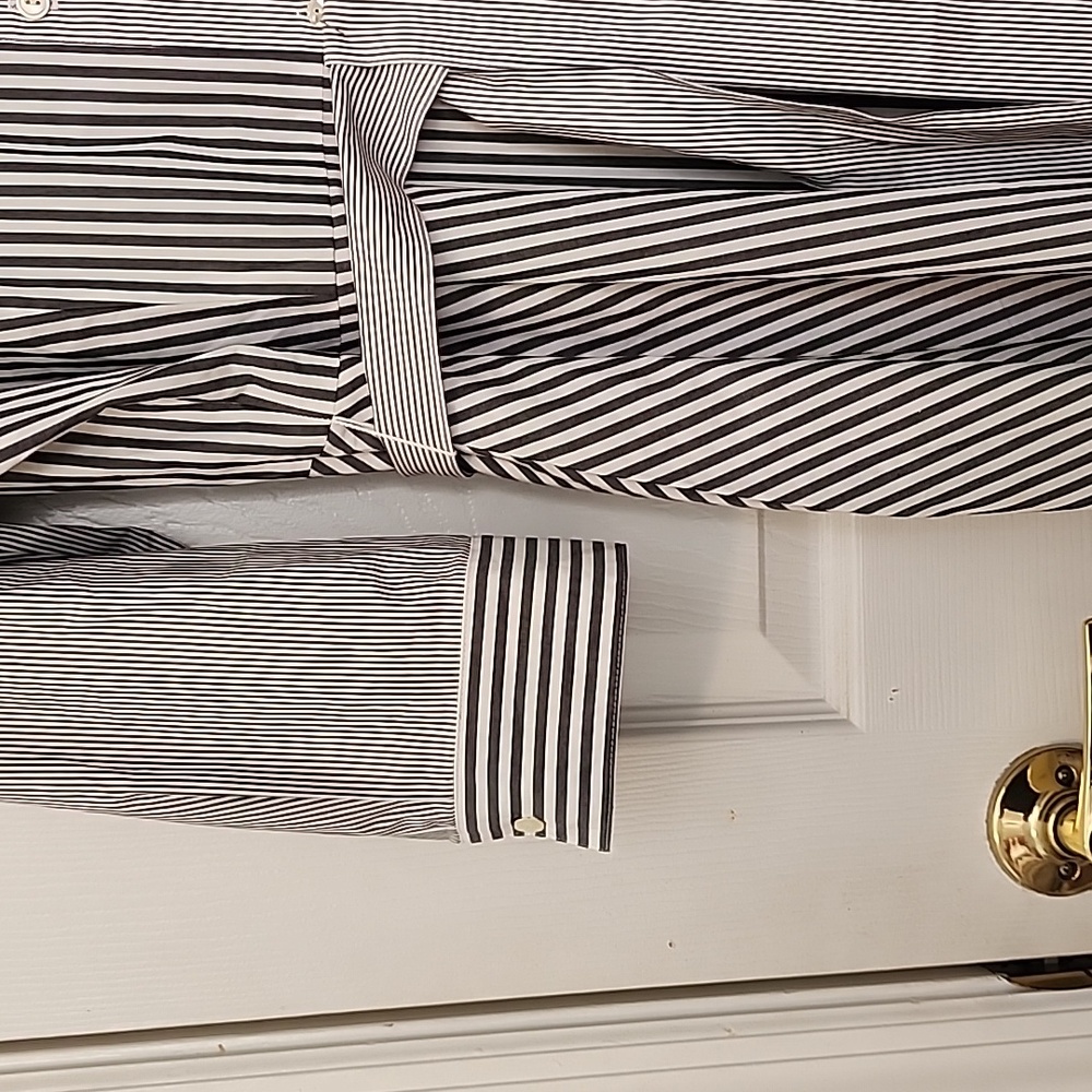 Size 18 Talbots Black and White Striped Long Sleeve Dress - Picture 2 of 11